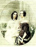 maria rohl drottning josefinf till vanster btillsammans med sin svagerska prinsessan eugenie Germany oil painting artist